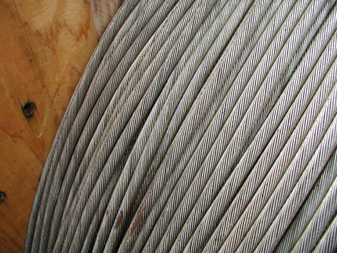 Steel wireline cable on a reel for PLUSCO 416
